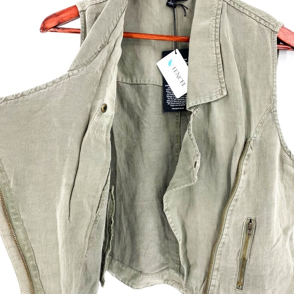 nwt | Dear John Olive Josie Moto Vest Small - Picture 4 of 8